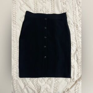 Chic Black Button-Front Pencil Skirt